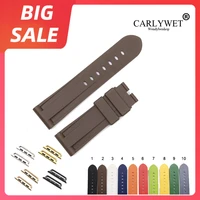 carlywet 38 40 42 44mm top quality luxury pure silicone rubber replacement wrist watchband strap loops for iwatch series 4321