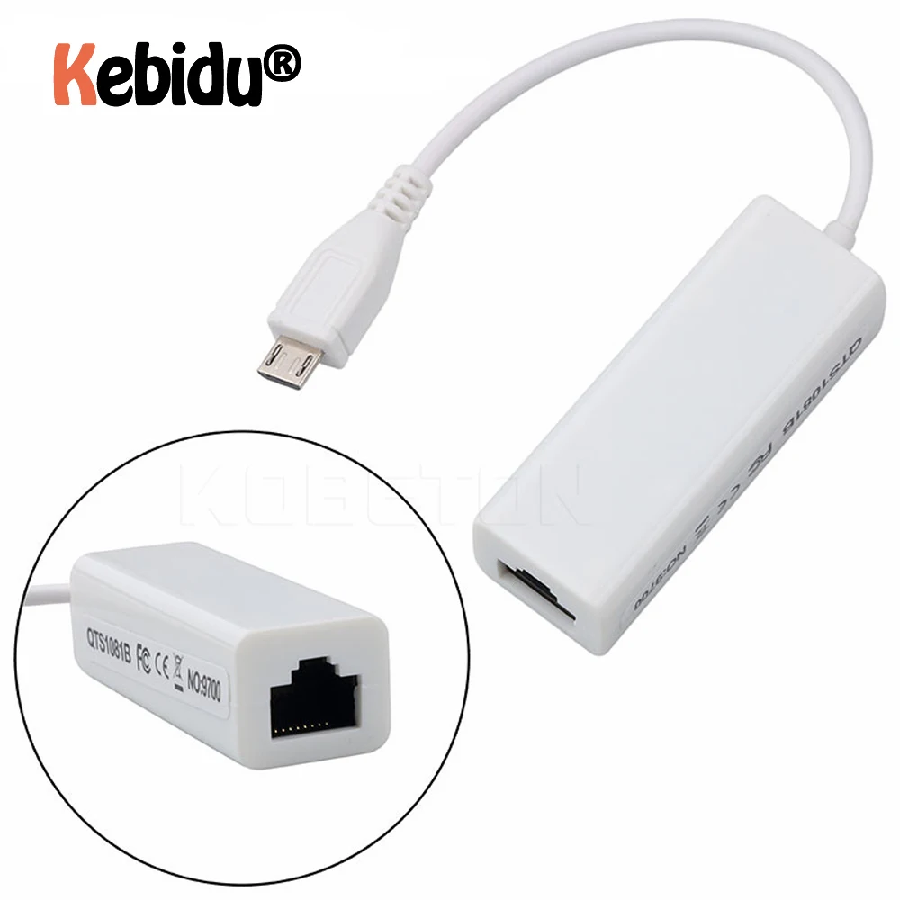 Сетевая карта Kebidu с Micro USB на RJ45 Ethernet LAN 2 0 адаптер 100 Мбит/с для телефона Android