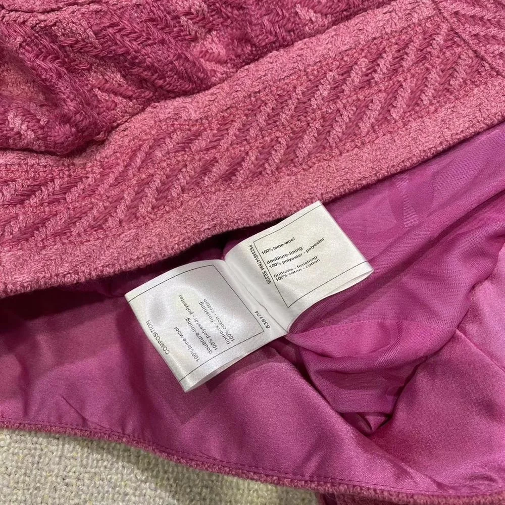 

High Quality Luxury Tweed Fuchsia Rasberry 100% Wool Winter Paris Fashion Week Runway Designer Collection Coat Jackets