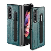 luxury case for samsung galaxy z fold 3 case with stylus s pen holder for fold3 protective cover with s pen slot