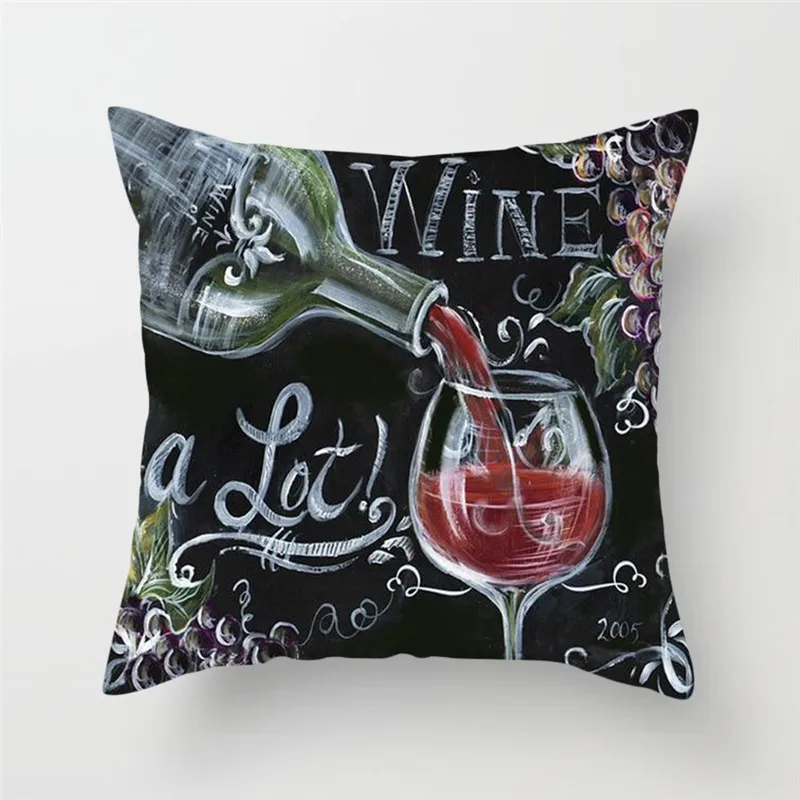 Fuwatacchi серии продуктов питания Чехлы для подушек кофе гамбергер вино пирог сок