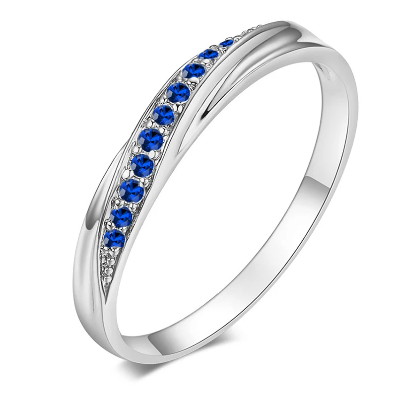 AMORUI Простой Круглый Обручальное кольцо Цирконий Обручение волна Bijoux (украшения своими руками) Bague Femme