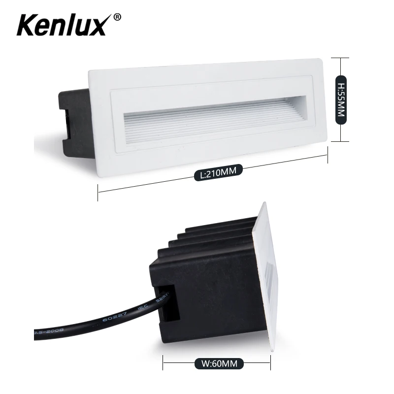 Светодиодный светильник для лестницы Kenlux s Вт SMD 210*60 мм|Уличные настенные