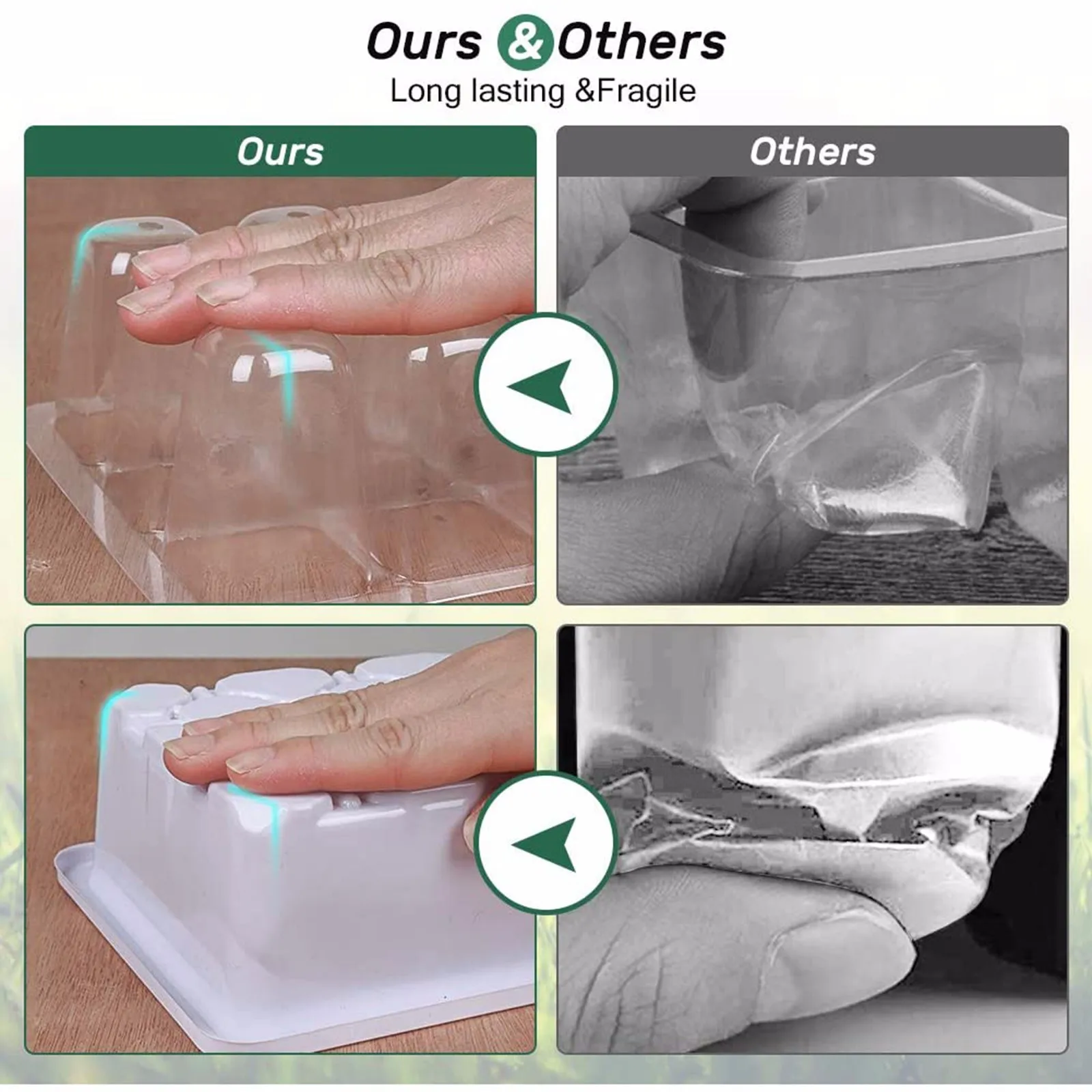 

5-Pack Seed Flower plant tray Seedling Starter Trays Tray (12 Cells per Tray) Humidity Adjustable Nursery Gardening Accessories