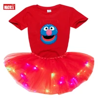 kids girl tutu dress princess little girl set 2020 summer birthday party dress 2pc light tutu dresst shirt costume holiday gift