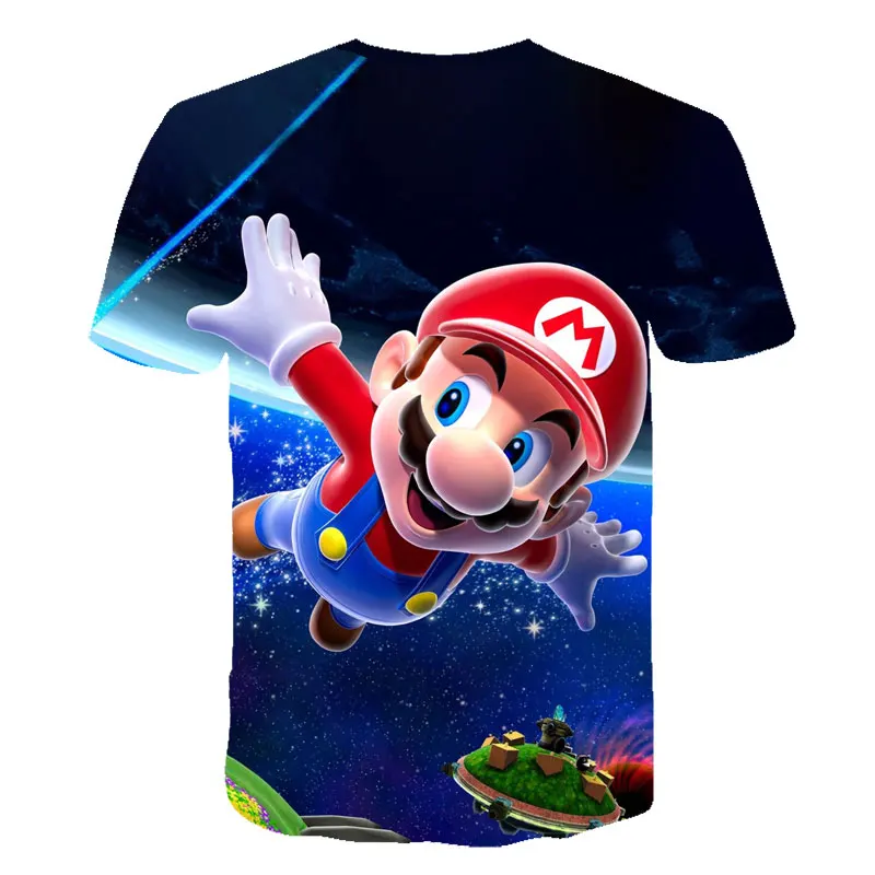 

Summer Children's 3D Baby Tops 4T-14T Youth Fashion Print Cartoon Kids T-Shirts Super Mario Cartoon Casual Short-Sleeved Tops