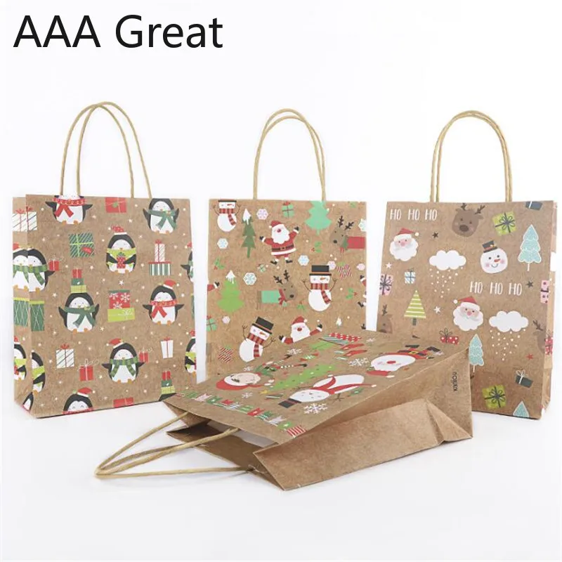 

48 шт./лот пакет из крафт-бумаги, подарочные пакеты для конфет, печенья, хлеба, орехов, пакеты для печенья, Рождественская упаковка для выпечки, ручные пакеты