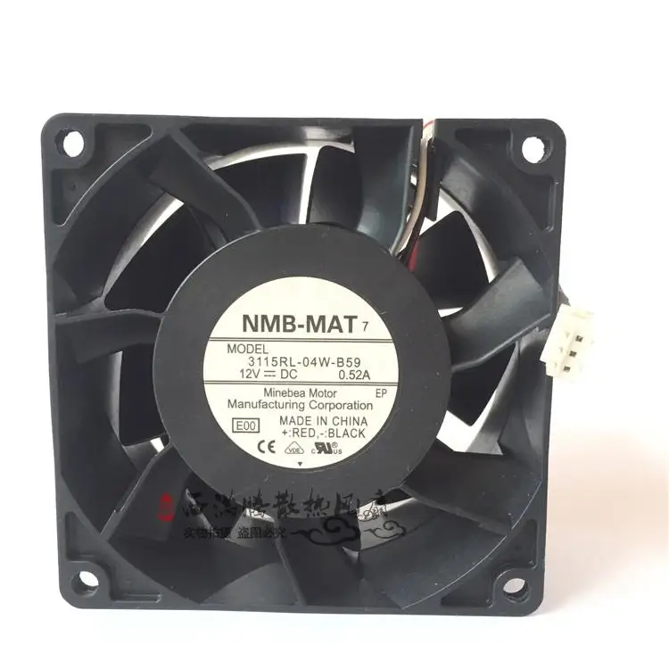 

NMB-MAT 3115RL-04W-B59 12V 0.52A 8038 8CM 8cm * 8cm * 3.8cm 3-wire server chassis fan