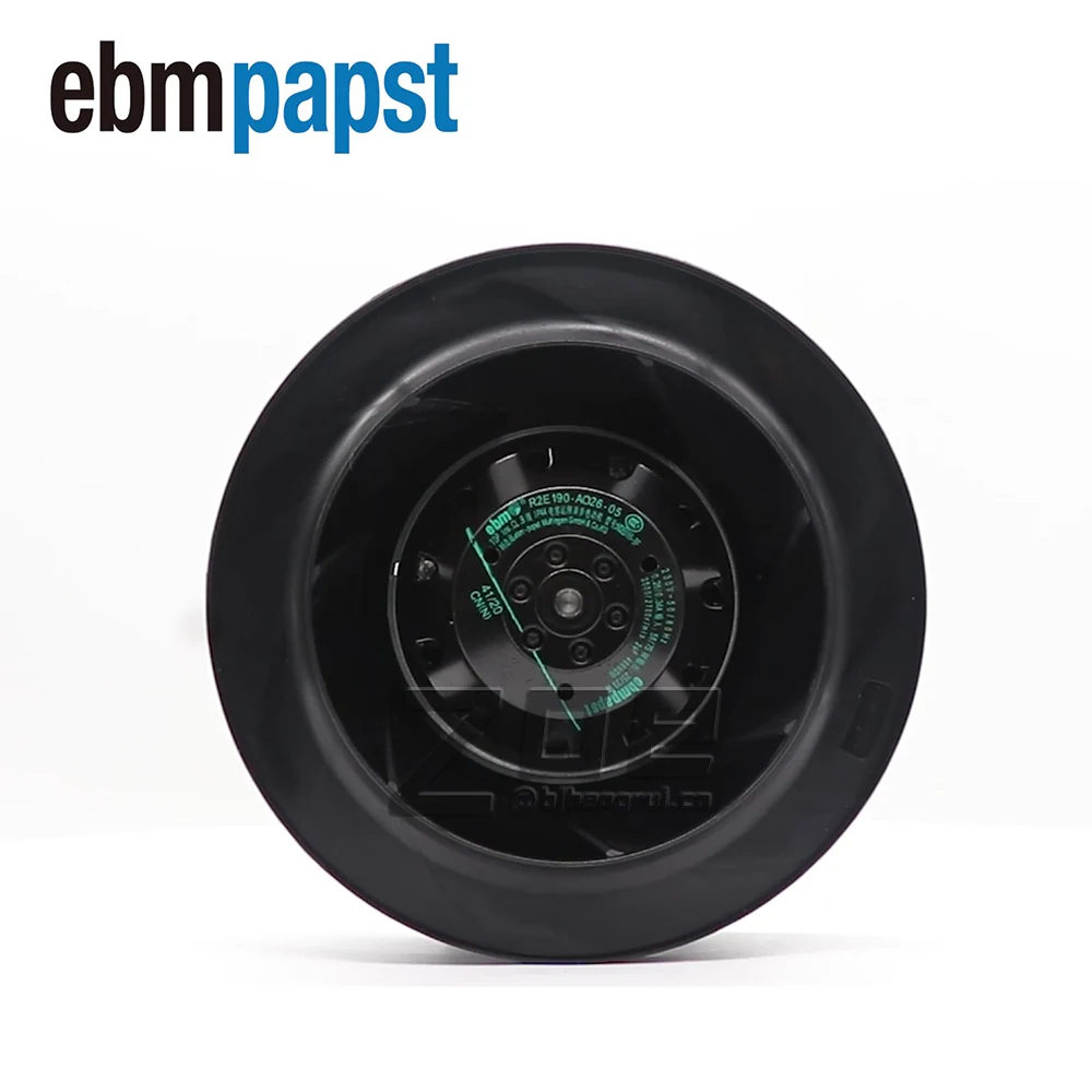

Germany Ebmpapst R2E190-AO26-05 190mm 230VAC 0.26/0.34A 58/75W Turbo BackwardCurved Single Inlet Centrifugal Cooling Fans