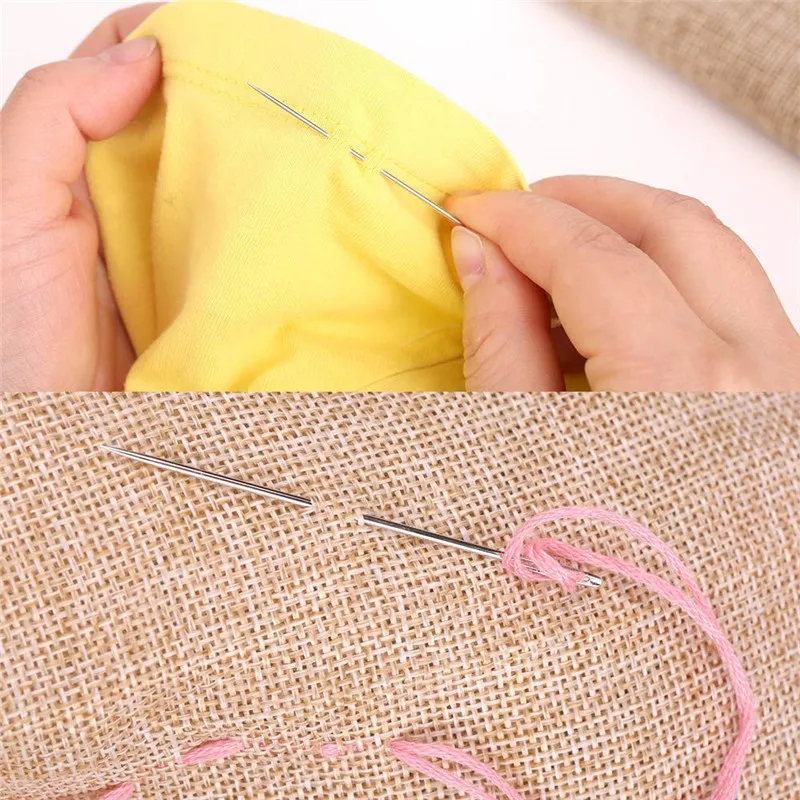 Imzay 36 шт. 3 размера из нержавеющей стали большие иглы для глаз вышивка крестиком