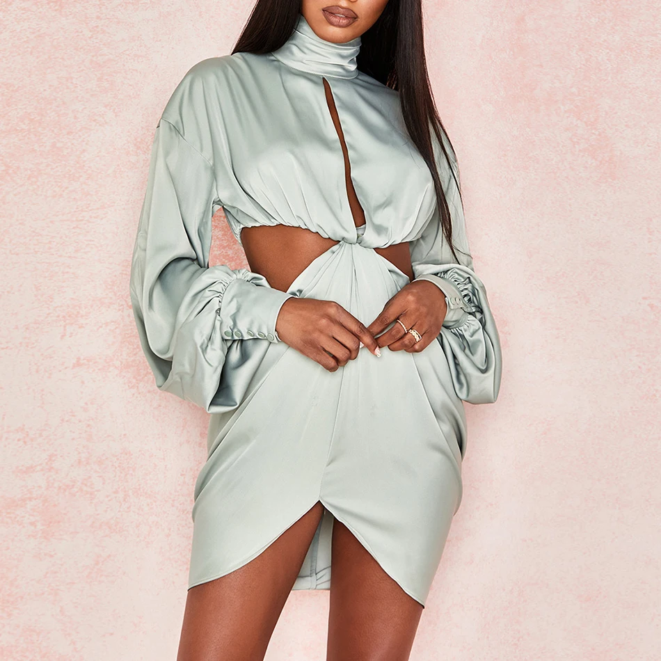 Liser 2019 новое летнее женское платье с высоким воротом мини платья пикантный