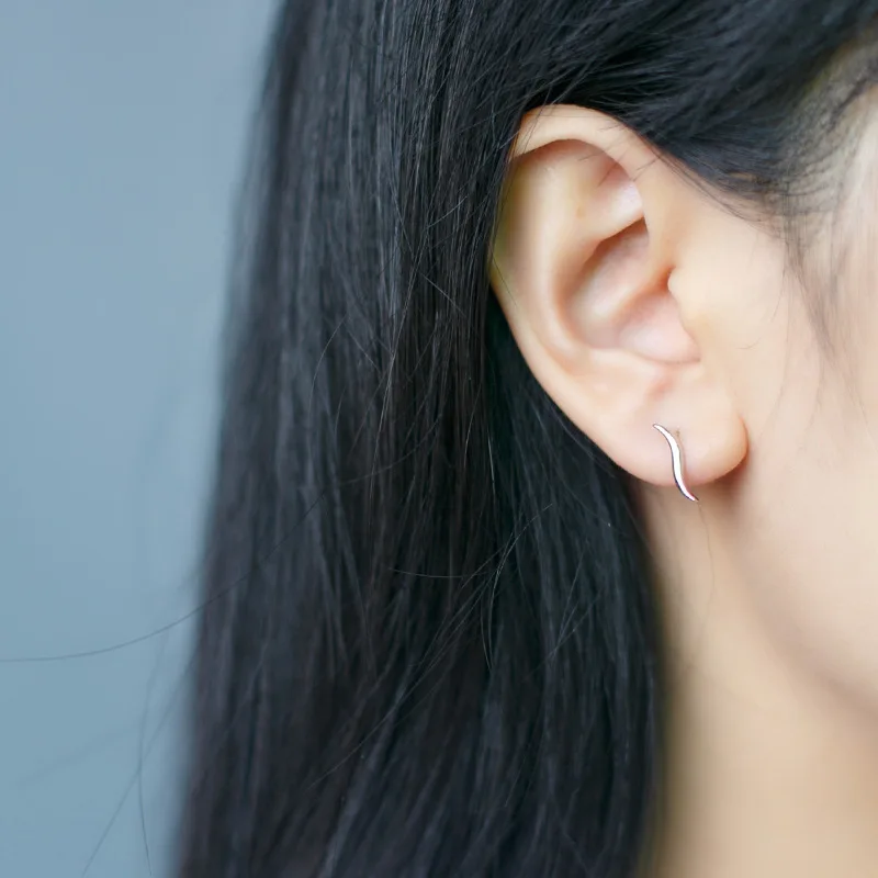 Женские серьги-гвоздики с волнами 100% x 925 см | Украшения и аксессуары