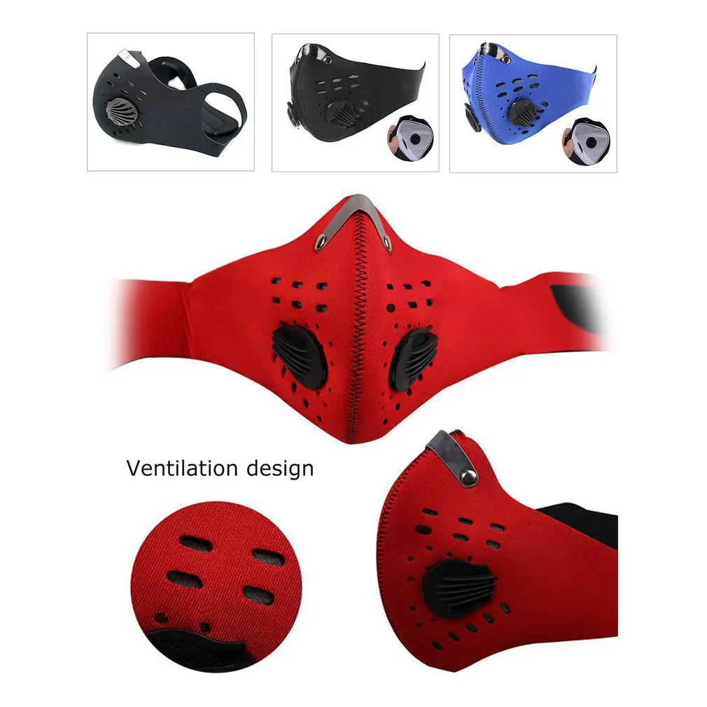 

Anti-PM2.5 Mask With Valve Anti-fog and Activated Carbon Dustproof Windproof Bicycle Mask Mountain Bike Air Valve Riding Mask