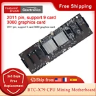 Семейная материнская плата с двойным процессором для майнинга, 8 PCIE 16X DDR3, 2011 контактов, 65 мм, поддержка 3060, графическая установка для майнинга для Btc Eth Zec Rig
