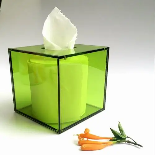 Green Квадратные акриловые кольца для салфеток, коробки для салфеток для домашнего и офисного декора TB003 - Цвет: Green