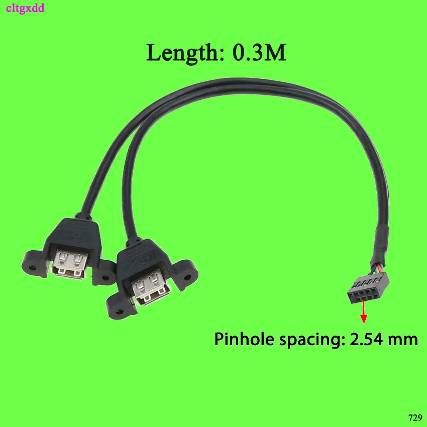 Cltgxdd 30 см Внутренняя Материнская плата 9 Pin шаг 2 0 мм 54 к двухпортовому USB A женский