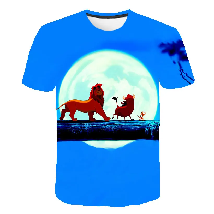 

2020 Summer Cute Funny Children'S Clothing T-Shirt 3D Cartoon Anime Boy Girl Casual Tops O-Neck Animal Lion All-Match T Shirt
