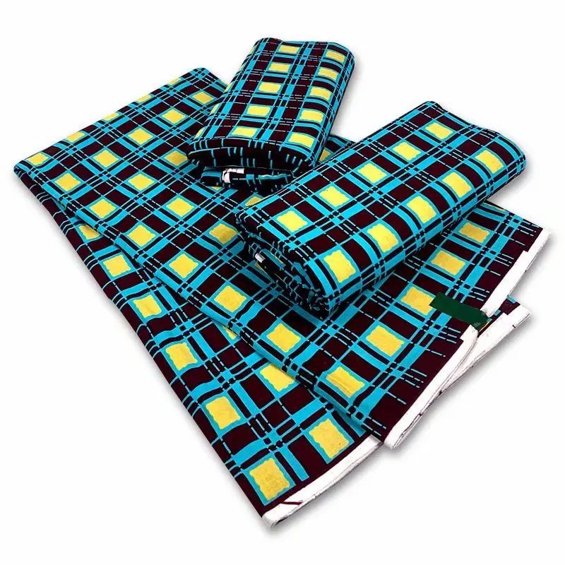 Настоящая java восковая хлопчатобумажная ткань с красным и золотым узором