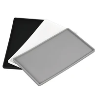 silicone plastic flat tray 255mm square anti slip twistable stand mobile holder bathroom soap tray coffee tea cutlery holder
