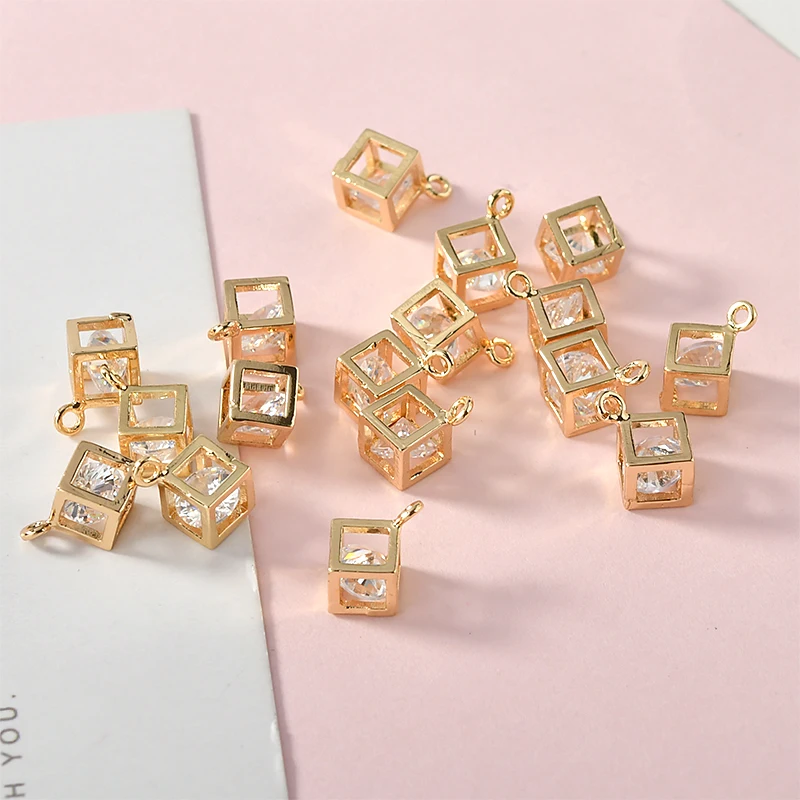 Медное покрытие 18k Настоящее золото стерео квадратный двойной журавль