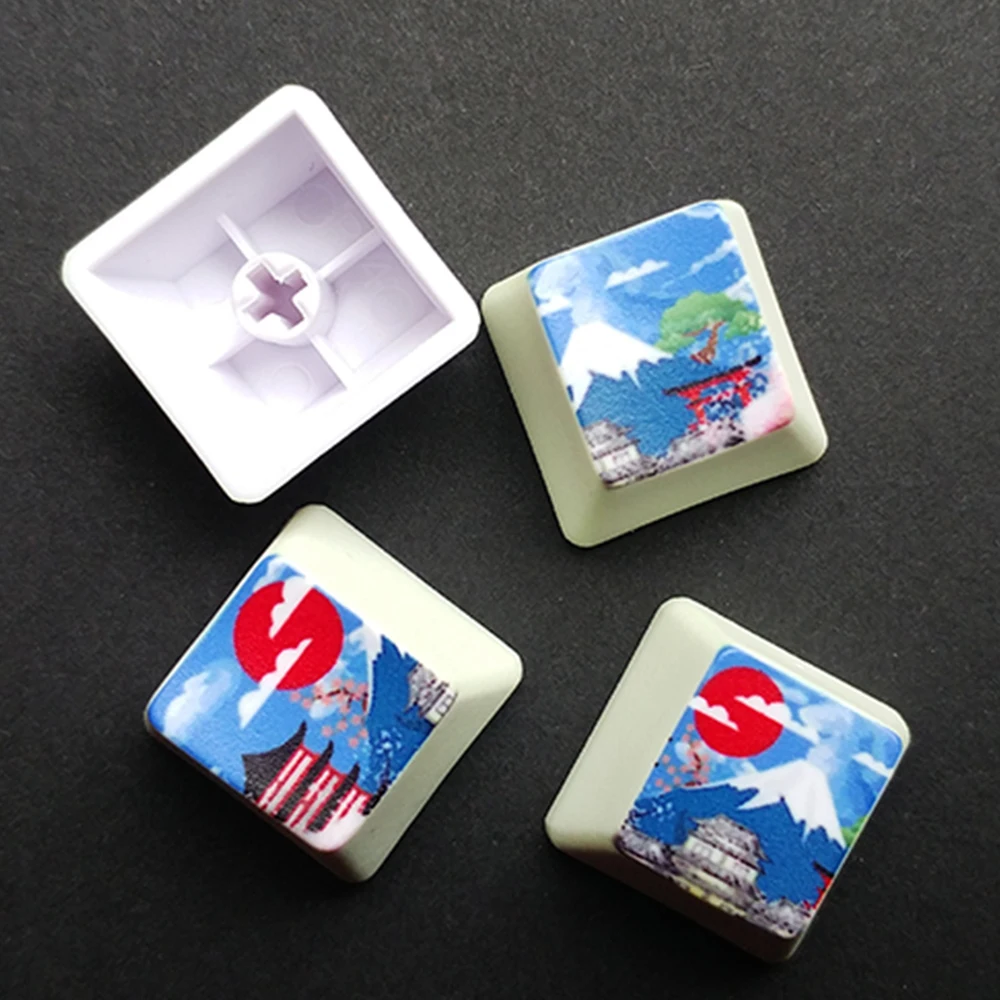 4 шт. OEM R4 цветные ПБТ уплотненные колпачки для ключей с креплением Fuji Cute Cat Doraemon