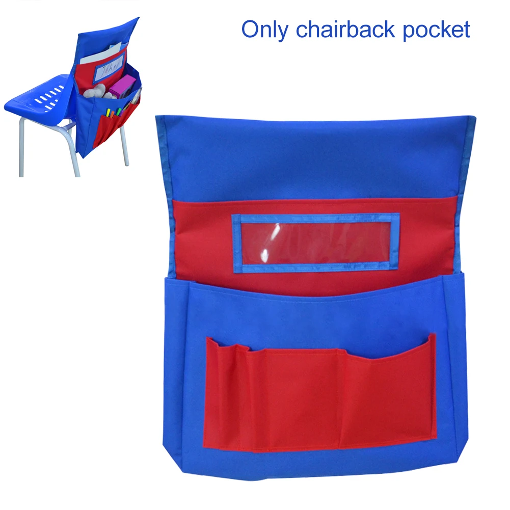 

Chairback Pocket Polyester Stuff Storage For Kids Portable Classroom Home School Hanging Seatback Stationery Washable Name Tag