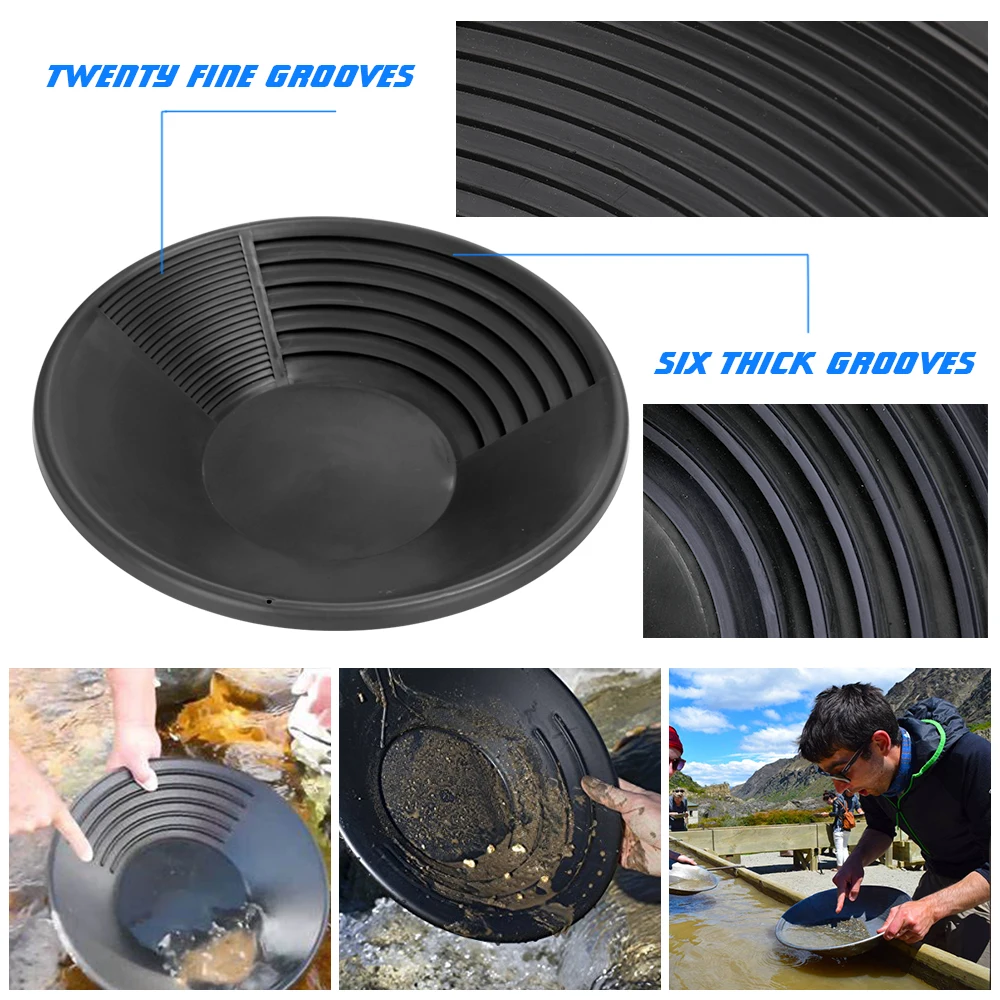 Моющийся Золотой паннинг пластиковый Умывальник Nugget горная сковорода с двойным