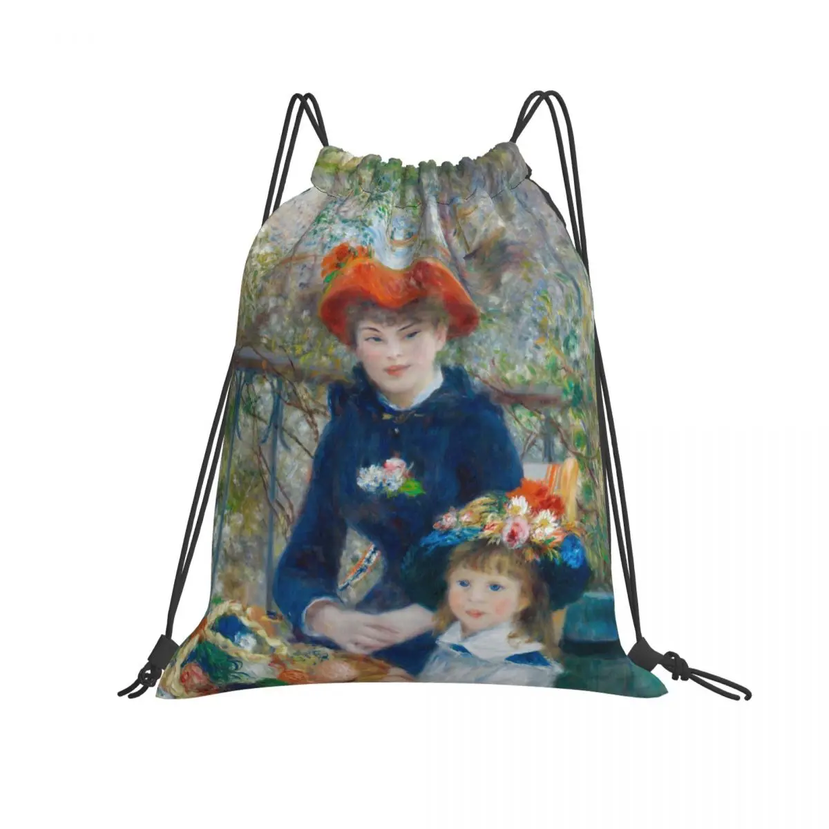 

Foldable Gym Bag Renoir The Two Sisters On The Terrace Fitness Backpack Drawstring Hiking Camping Swimming Sports Bag