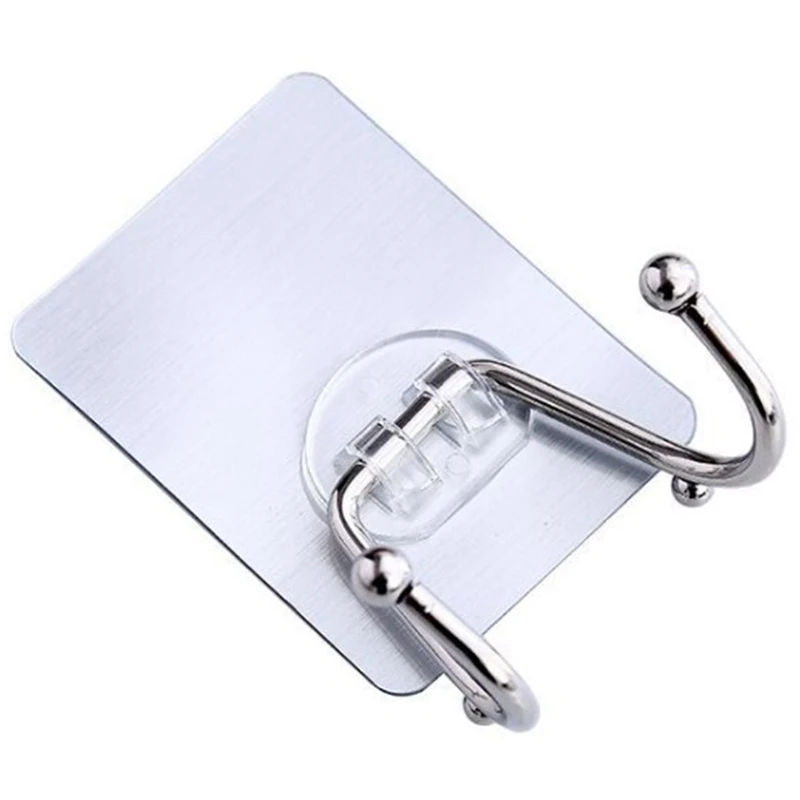 

Perforated Stainless Steel Strong Viscose Hooks Home Wall Hanging Viscous Hooks Bathroom Nail-Free Hooks