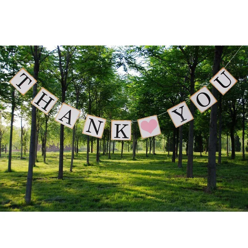 Европейский Американский стиль ретро свадебное Pull флаг спасибо праздничное