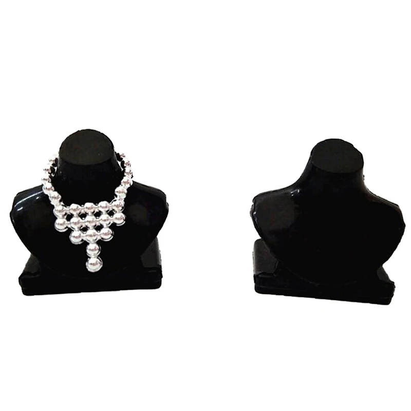 

1 шт. Кукольное мини черное ожерелье Ювелирная подставка игрушка кукольный домик аксессуары