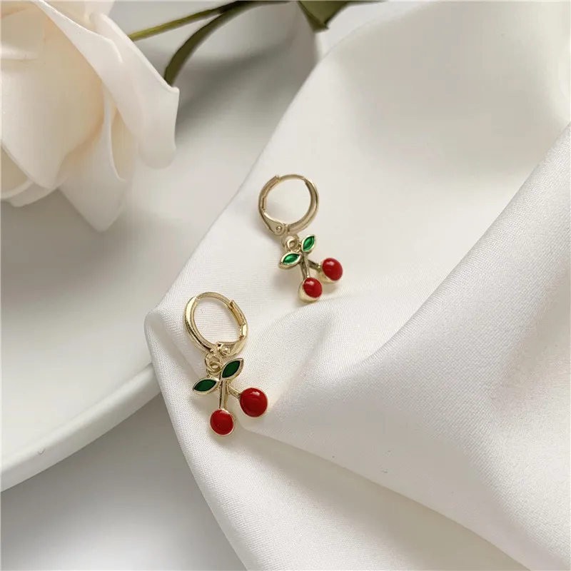 Шамир милый маленький капельного Свежая Вишня серьга с вишнями Серьги Личность