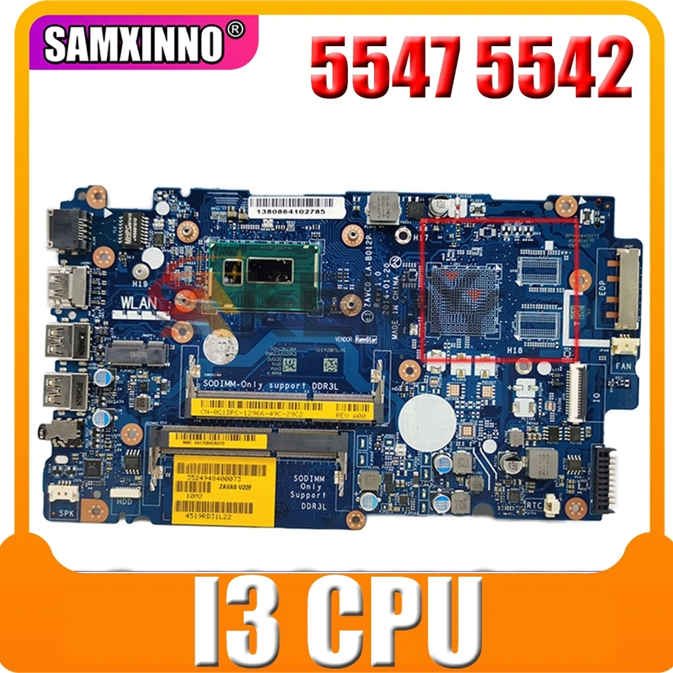 

Оригинальная материнская плата для ноутбука DELL Inspiron 5547 5542 5442 5447 материнская плата ZAVC0 LA-B012P CN-09P5MC 09P5MC SR1EK I3 Процессор