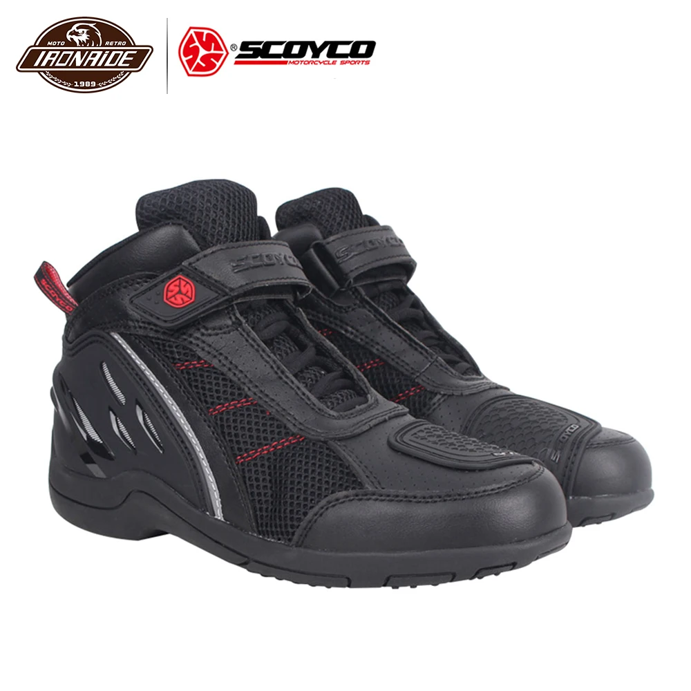 SCOYCO/летние мотоциклетные ботинки Мужская мотоциклетная обувь дышащая для