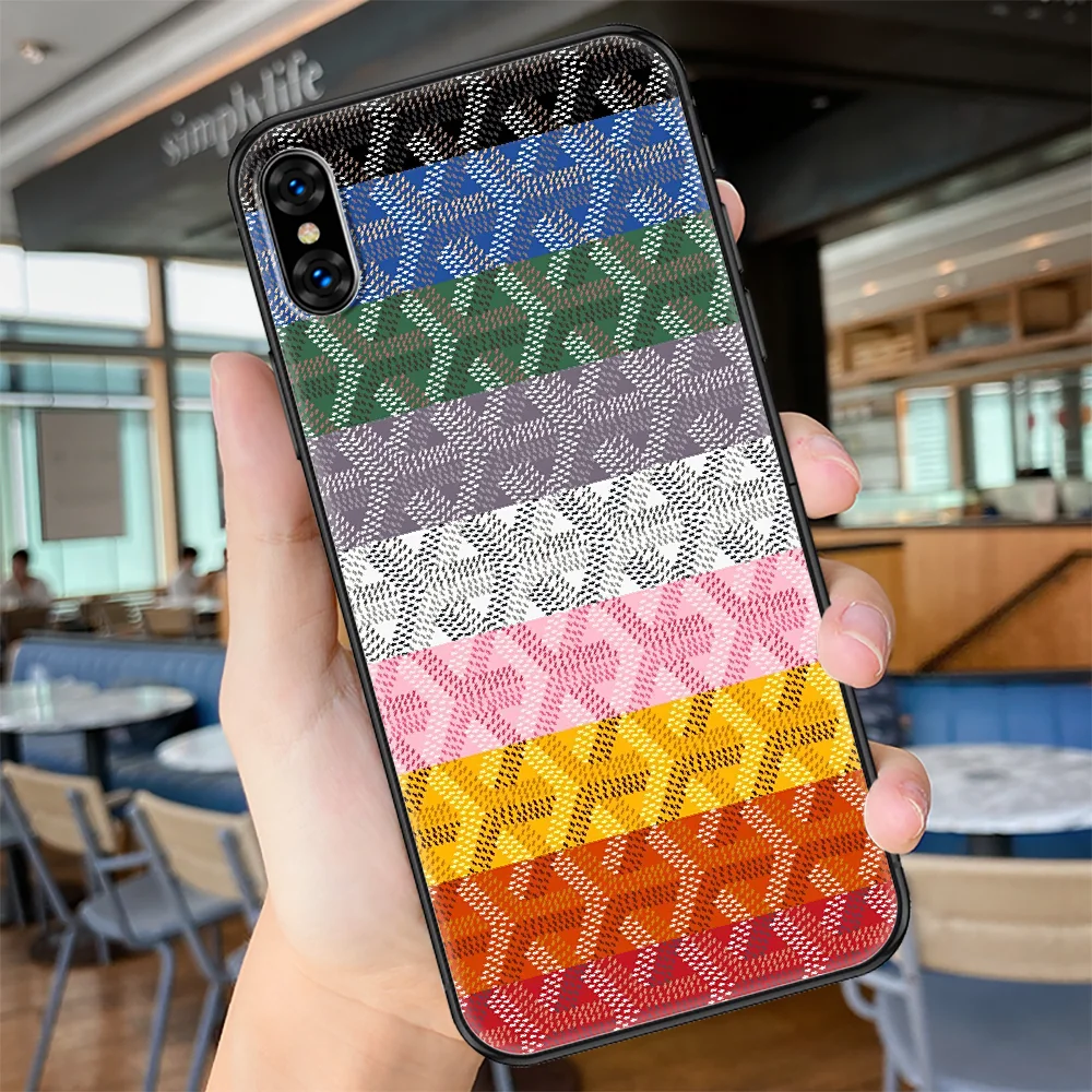 

Luxury GOYARDS Brand Phone Case Cover Hull For iphone 5 5s se 2 6 6s 7 8 12 mini plus X XS XR 11 PRO MAX black silicone bumper