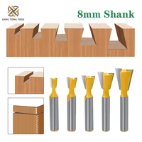 lang tong tool 5pcs 8mm shank dovetail joint router bits set 14 degree woodworking engraving bit milling cutter for wood lt002