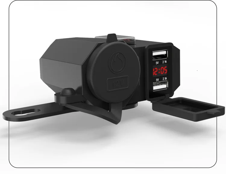 OHANEE moto rcycle USB зарядное устройство для телефона 12 В/24 В разъем прикуривателя Dual USB moto зарядное устройство светодиодный вольтметр Водонепроницаемый автомобильный стиль