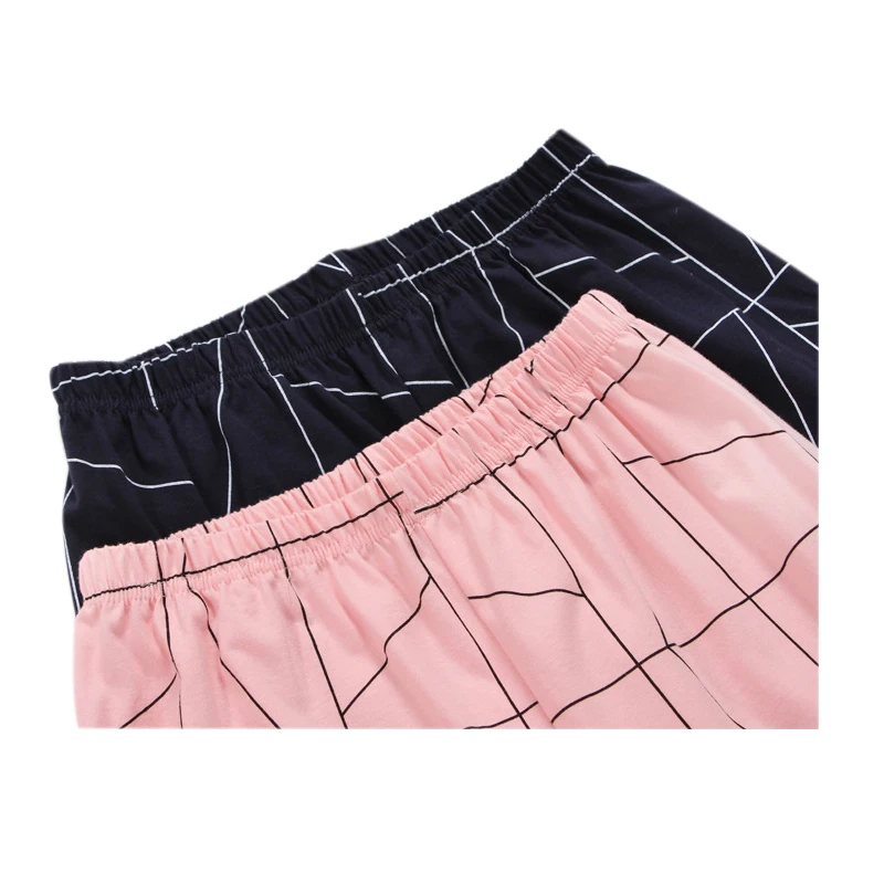 

Men Autumn Geometric Turn-Down Collar Pajamas Sets Women Cotton Elasticity Waists Sleepwear Femme Comfortable Soft Homewears