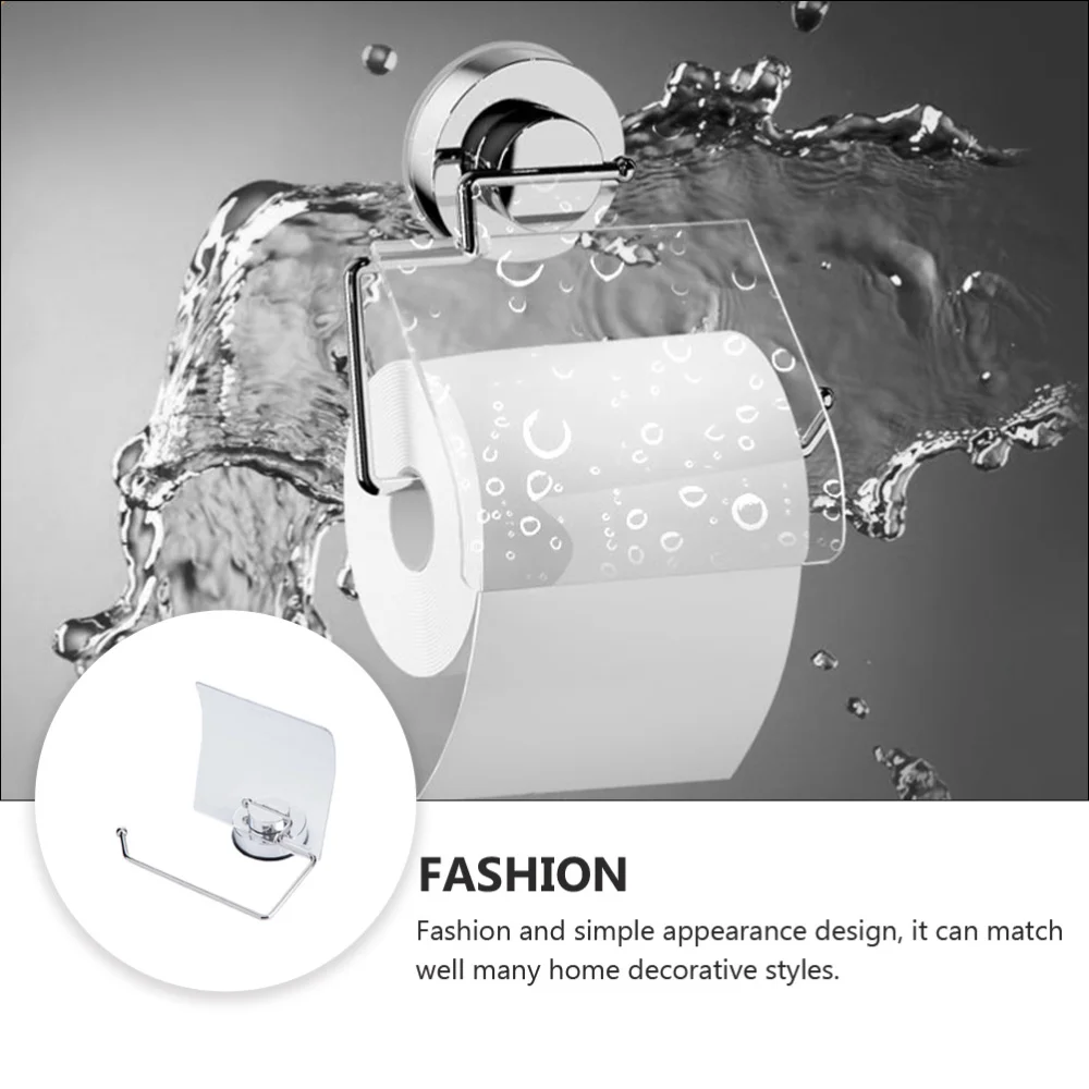 

1Pc Stainless Holder Waterproof Tissue Rack Suction Cup Napkin Box