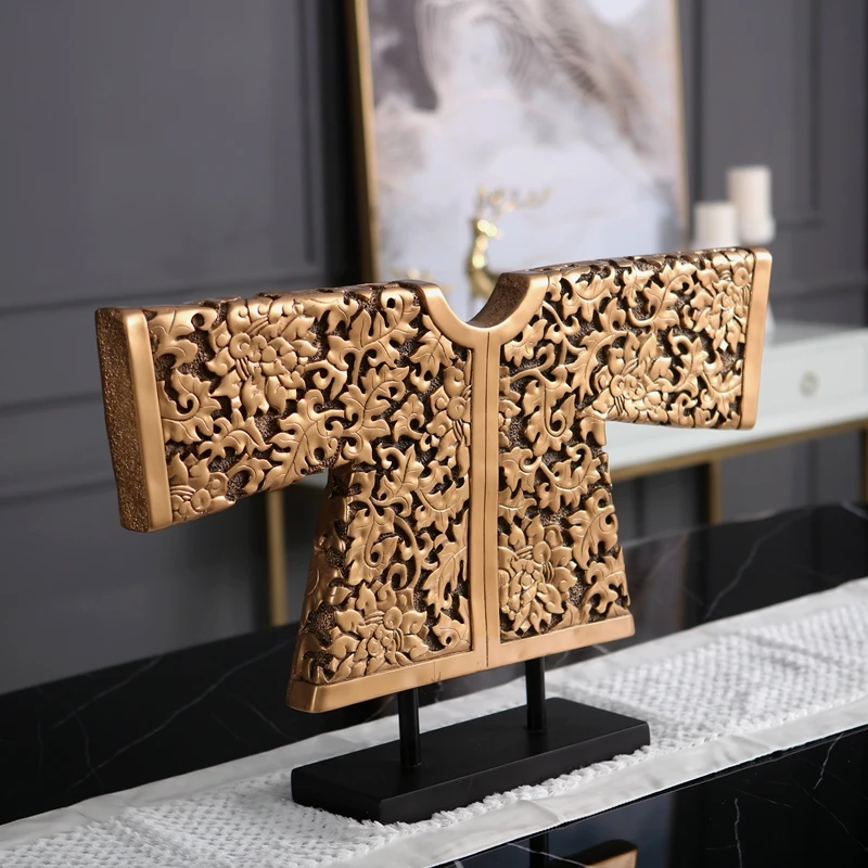 

Большой 70 см Новый китайский стиль желтая куртка крыльцо скульптура Гостиная Декор Tang костюм одежда античное украшение открытие подарок