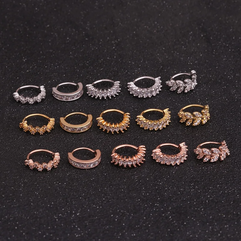 1 шт 8 мм золотистого и серебристого цвета тон CZ спиральный для хряща Хооп Серьги