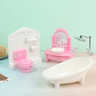 Миниатюрная модель кукольного домика, раковина для ванны, унитаз, подходящая модель, детские игрушки для девочек