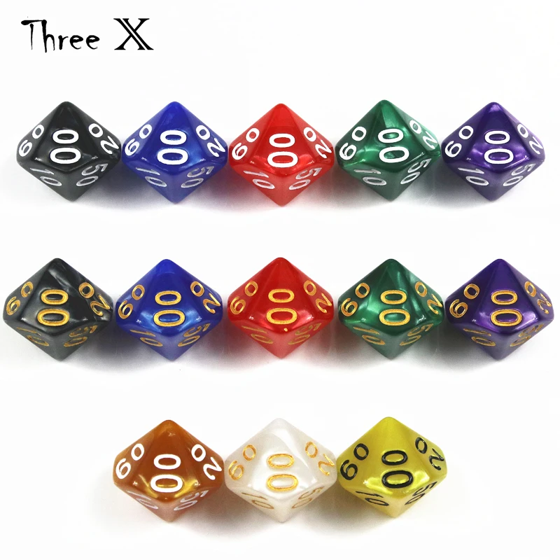 Высококачественные кости TRPG с перламутровым эффектом D10 %(00 90) для игр DND10 боковыми