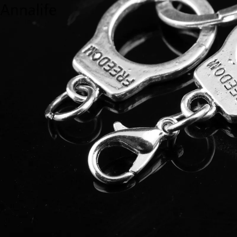Новинка 2019 винтажные Подвески серебряного цвета полицейский браслет наручники и