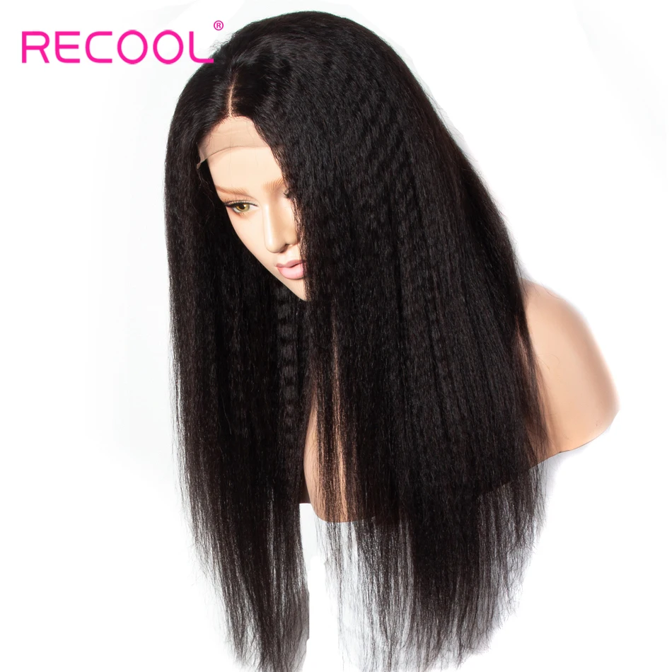 Recool кудрявый парик 13x6 Синтетические волосы на кружеве парики из натуральных