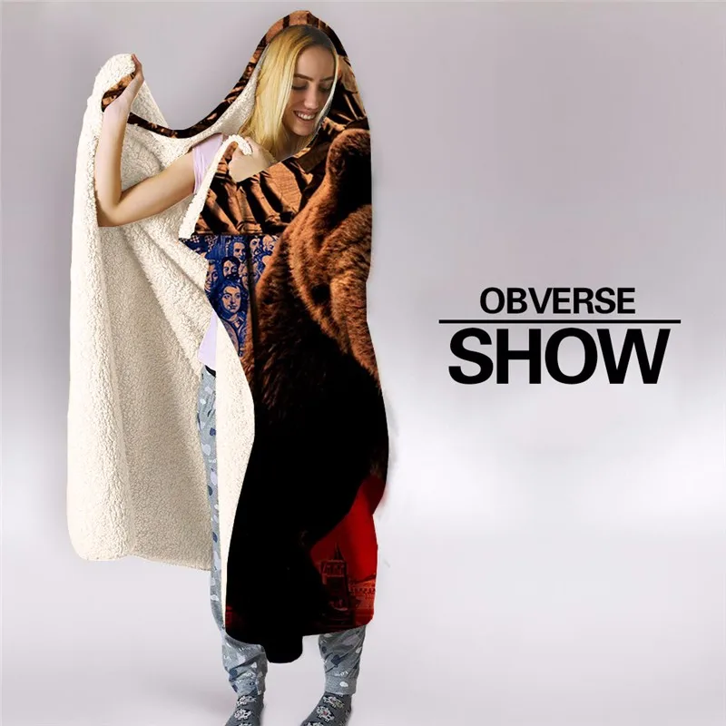 Одеяло с капюшоном в виде панды 3D принтом|Одеяла| |