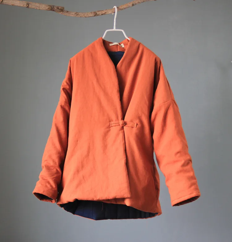 Женская утепленная куртка льняное пальто-туника в стиле Харадзюку для зимы |