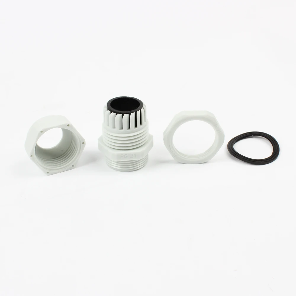 10pcs IP68 PG19 PG21 PG25 Wire Cable CE White Black Waterproof Nylon Plastic Gland Connector with Gasket | Обустройство дома