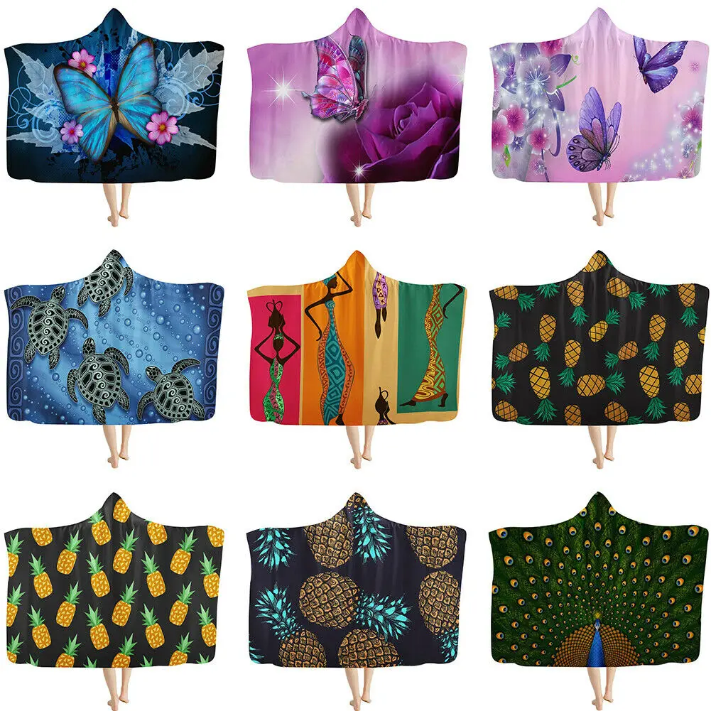 

Butterfly Floral Blanket for Women Kids Pineapple Thick Blankets Bed Sofa Couch
