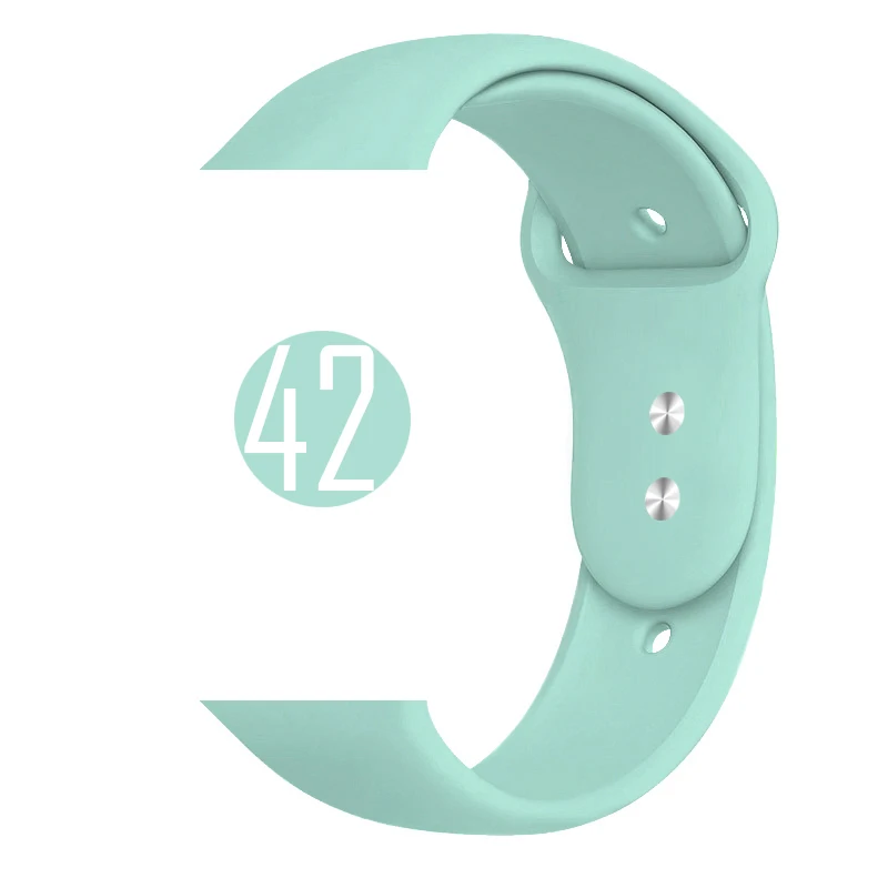 42 Цветной мягкий силиконовый спортивный ремешок для Apple Watch Series 5 4 3 2 1 38 мм 42 мм резиновый ремешок для часов iWatch 5 4 40 мм 44 мм - Цвет ремешка: 42